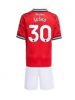 Detské Futbalové oblečenie Manchester United Benjamin Sesko #30 2025-26 Krátky Rukáv - Domáci (+ trenírky)